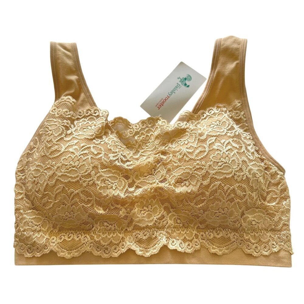 Taupe Lace Sports Bralette L Zenana Outfitters Lightweight Comfortable Fit Bra - Picture 1 of 9